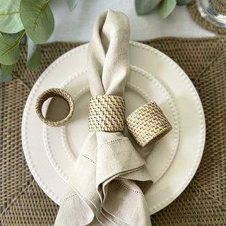 Willa Grey Rattan Napkin Rings