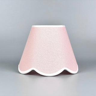 Blush Woven Scalloped Edged Lampshade