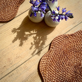 Willa Rattan Scalloped Edged Placemats