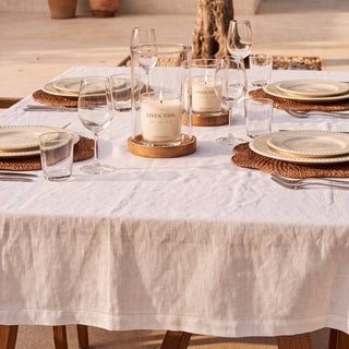 Signature Pure Linen Tablecloth in Arctic White