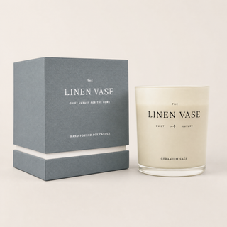 Geranium Sage Signature Candle with its gift box