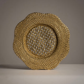 Willa Rattan Scalloped Edged Luxe Chargers