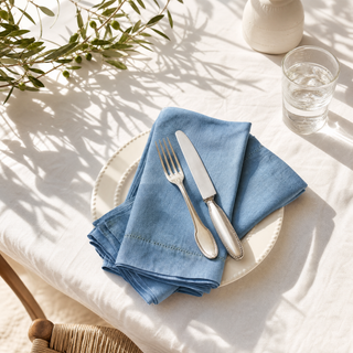 Signature Pure Linen Napkins in Amalfi Blue