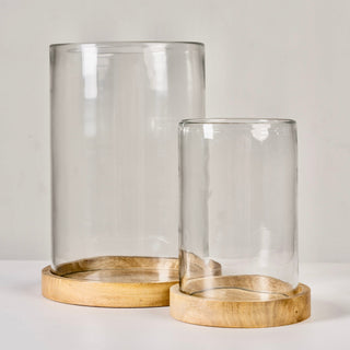 Haven Wood and Glass Candle Holder