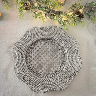Willa Rattan Scalloped Edged Luxe Chargers