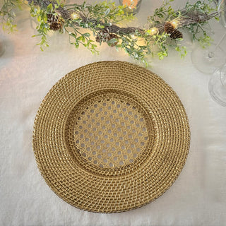 Willa Rattan Round Luxe Chargers