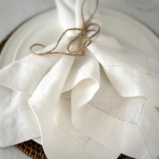 Heritage Arctic White Pure Linen Napkins