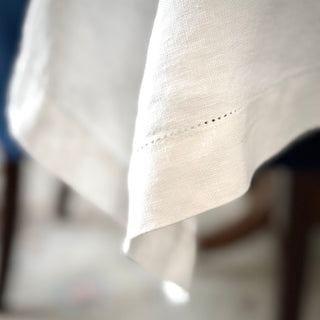 Heritage Arctic White Pure Linen Tablecloth