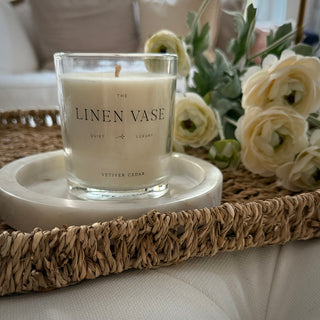 Marble Candle Plate Holder