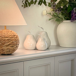 Dove Grey Ceramic Pears