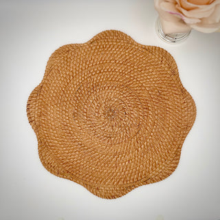 Willa Rattan Scalloped Edged Placemats