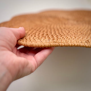 Willa Rattan Scalloped Edged Placemats