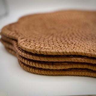 Willa Rattan Scalloped Edged Placemats