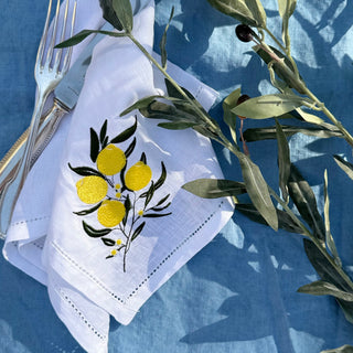 Signature Pure Linen Tablecloth in Amalfi Blue