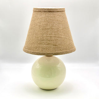 Pandy ceramic cordless lamp with burlap woven lampshade