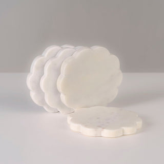Scalloped Edged Marble Coasters