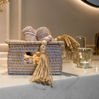 Willa Rattan Narrow Display Tray in natural rattan