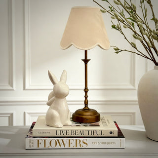 Aurora Cordless Lamp Base in Antique Brass in soft light