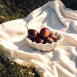 Faux figs in the Petal Marble Heritage Bowl