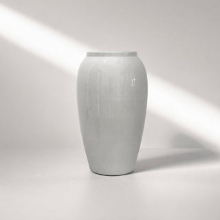 Fox Vase in a soft grey glaze with a tall graceful form
