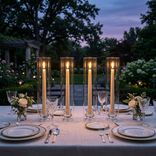 Aubrey Tall Glass Candle Holder