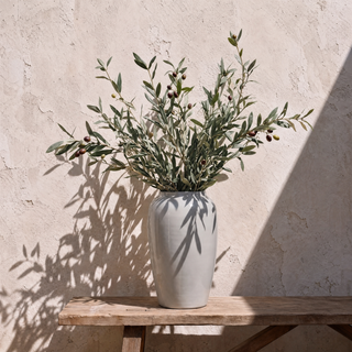 Olive Stem Long Faux Branch Bouquet in muted sage green