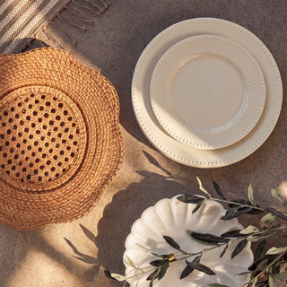 Willa Rattan Scalloped Edged Chargers detail of the scalloped edge